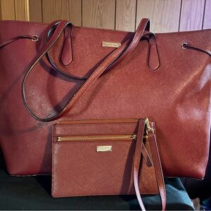 Kate Spade Burgundy Tote and Wristlet Set